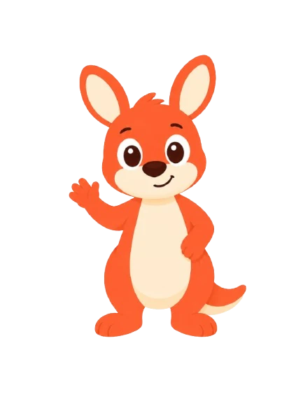 Roo, the GoTeens kangaroo, waving hello